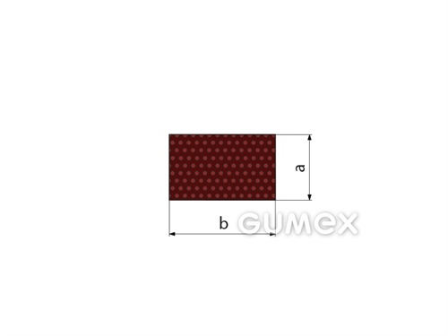Silikonový mikroporézní profil obdélníkový, 8x10mm, hustota 250kg/m3, -60°C/+200°C, červenohnědý